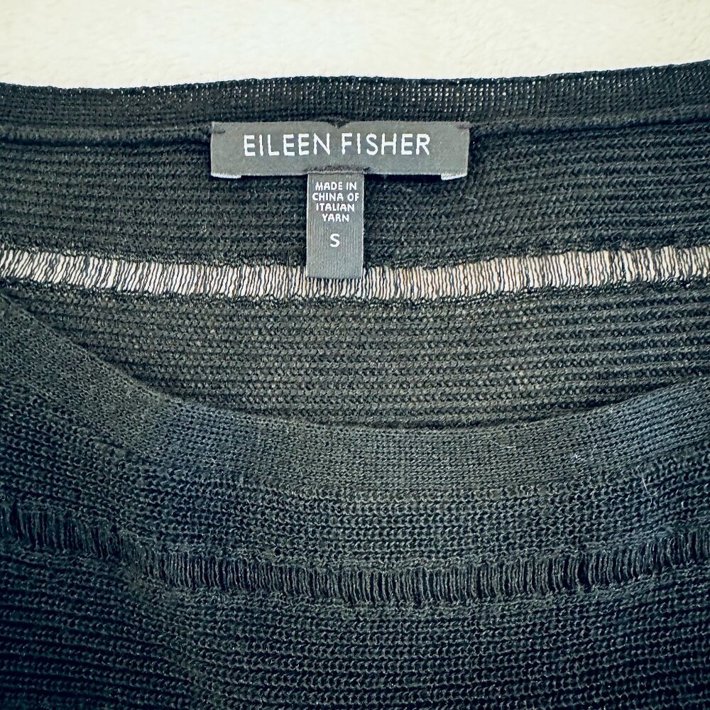 Eileen Fisher black drape sleeve sweater, size S